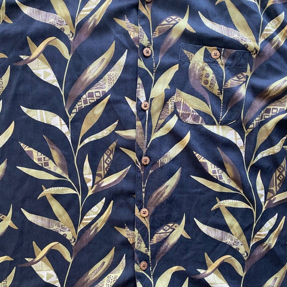 Joe Marlin Vintage Original Outfitters Hawaiian Polo Men’s Large Black And Green - Picture 5 of 6